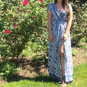 Blue floral dress